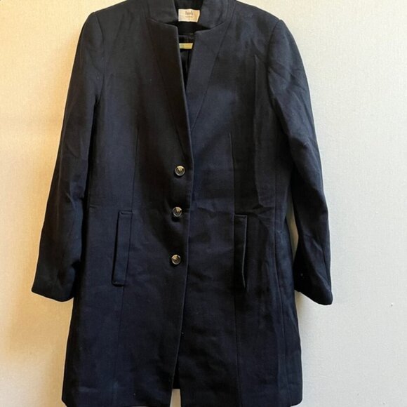 Hush Anders Revere wool blend midi trench jacket Sz M - Picture 2 of 14